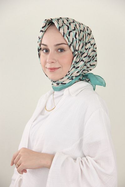 LOJASENSİTİVE Μεταξωτό μαντήλι Mint Sensitive Twill - 1