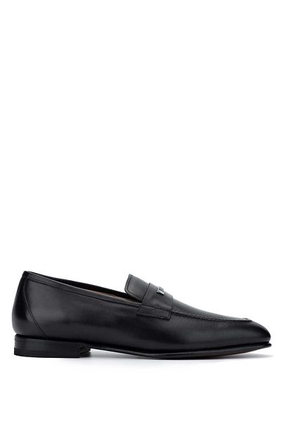Valentino Men's Genuine Leather Black Loafer Shoes