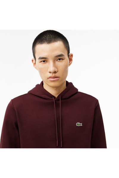 Lacoste Erkek Classic Fit Kapüşonlu Bordo Sweatshirt