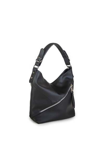 Nas Bag حقيبة كتف نسائية بتفاصيل سلسلة سوداء من دونا