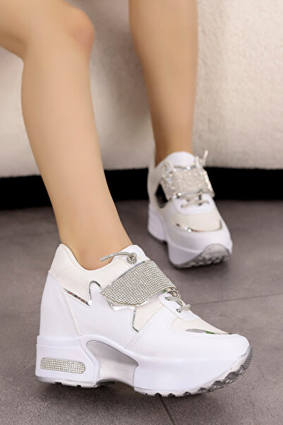 Mamito Ayakkabı Mdl 1509 High Sole Stone Detailed Sports Shoes
