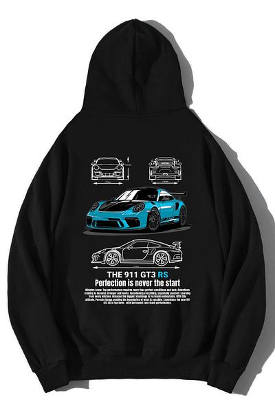 BRZ COLLECTION Hanorac supradimensionat unisex Porsche The 911 GT3 RS Blue