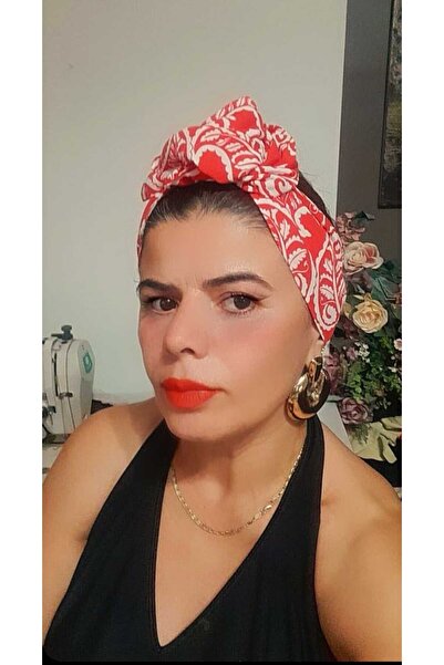 Afro model telli bandana saç aksesuarı kadın kumaş toka