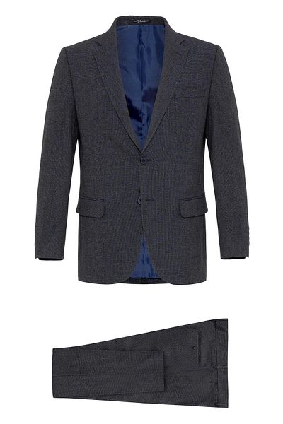 SÜVARİ Süvari Loose Fit 4 Drop Dobby Navy Blue Suit