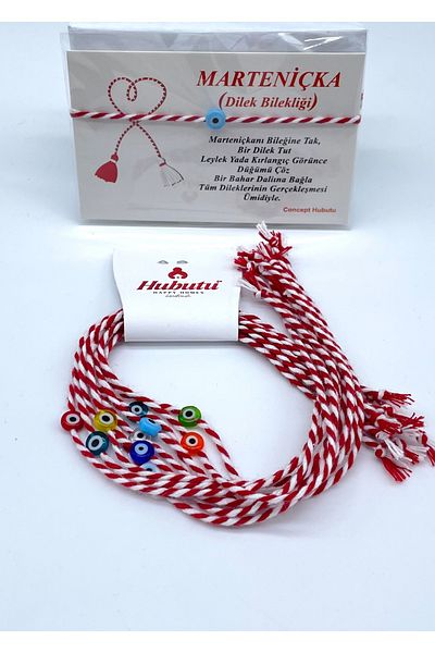 Concept HuBuTU 10 Pieces Gift Evil Eye Beaded Card Gelatin Marteniçka Bracelet Set