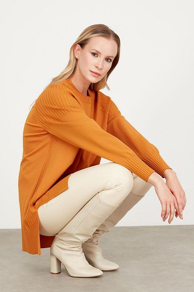 Tığ Triko RAYON TUNIC MUSTARD WITH SLIT SIDE