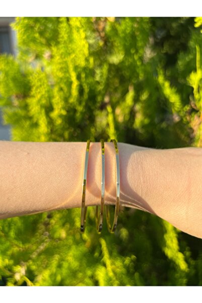 RENGARENG سوار فولاذي مسطح Ajda 3 قطع مقاس 20 سم