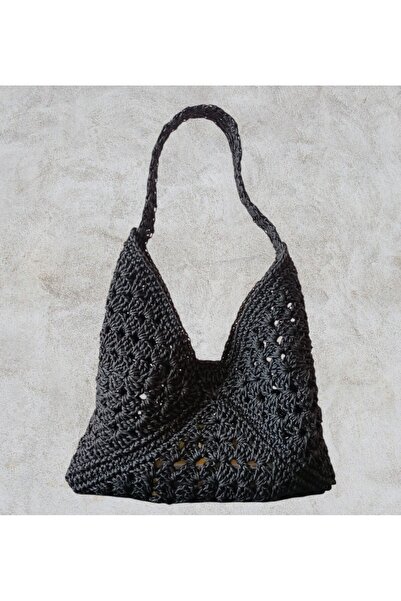 Melek Pazarı Motifli Kağıt İp Kol Çantası