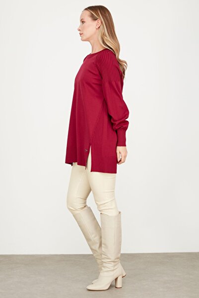 Tığ Triko RAYON TUNIC CHIMNEY WITH TEARING SIDE