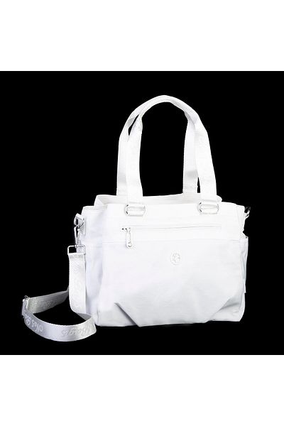 Nas Bag Geantă albă de umăr și crossbody pentru femei - impermeabilă, ultra ușoară, cu trei compartimente, volum mare