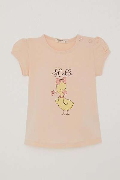 Breeze Тениска за момичета на възраст 1-4 години - с принт на патета с пандел...