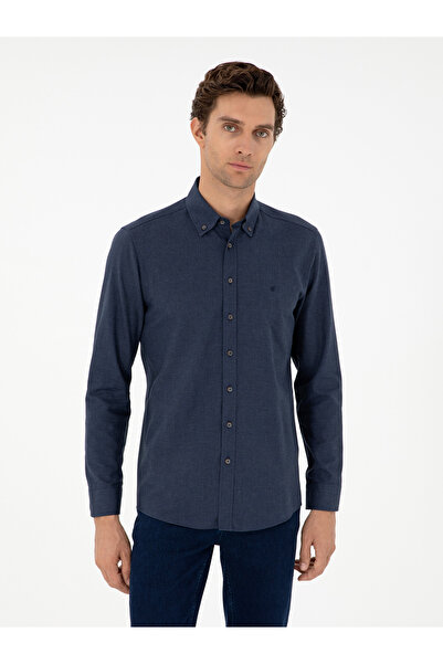Cacharel Lacivert Slim Fit Uzun Kollu Gömlek 50291698-VR033