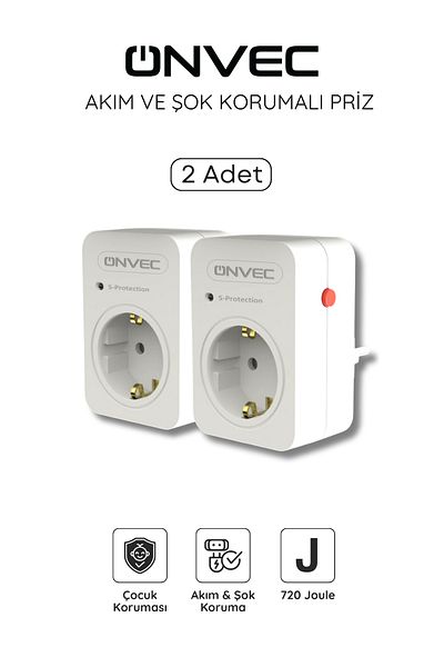 ONVEC 720 Joule Basic Socket - Current and Shock Protection, 2 Pieces