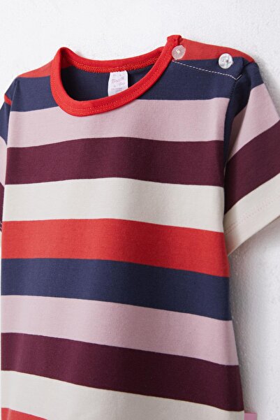 Breeze 1-4 Years Girl's Striped Placket T-Shirt - Mixed Color