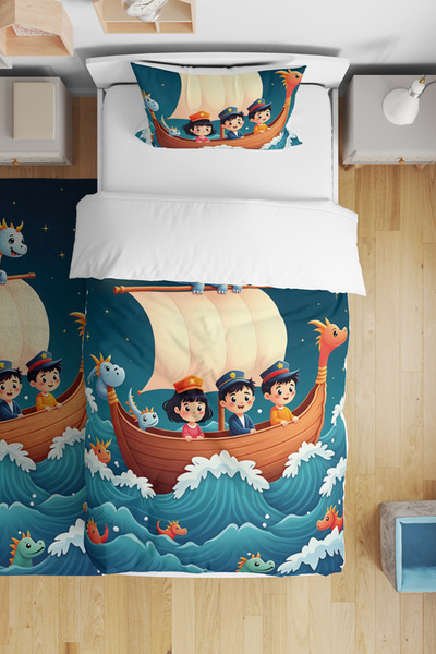 Viadela Sea Adventure and Dragon Duvet Cover Set