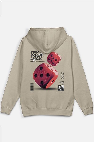 Overoz Φούτερ με στάμπα μπεζ Oversize S1216