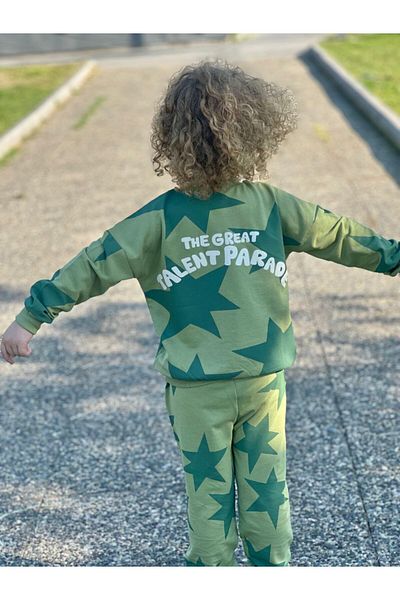 GÖKJOY BUTİK Premium Quality Cotton Fabric Boy Star Printed Tracksuit