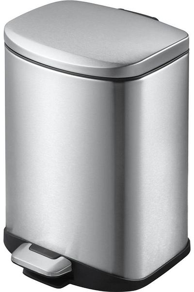 EKO Della Stainless Steel Rectangular Step Waste Bin with Soft Close Lid, 12-Liter