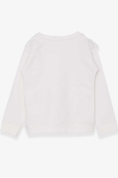 Breeze Суитшърт с връзки за момиче 4-9 години, цвят екрю