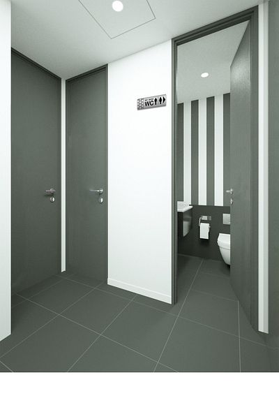 Gri Grafik Design Workshop الألومنيوم BAY-WOMAN RIGHT WAY WC علامة توجيه المرحاض 30 سم × 10 سم