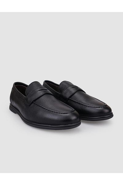 Cabani 100% Genuine Leather Black Men's Casual Shoes