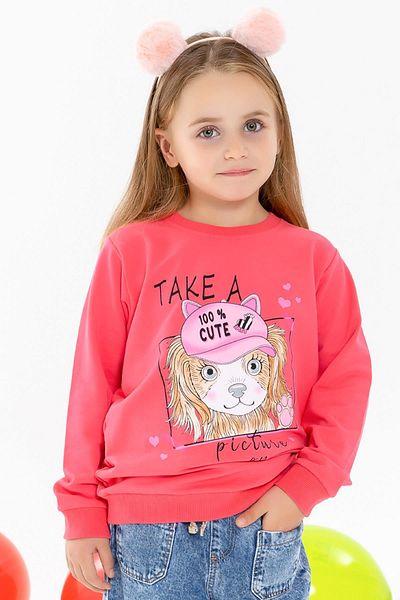 Breeze Girl's Sweatshirt Puppy Printed 3-7 Years, Coral