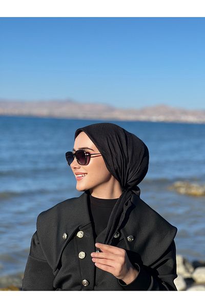 QASSA SHAL Bamboo Witch Black Scarf