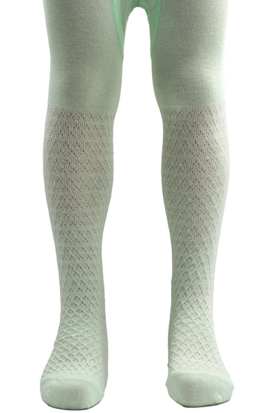 KARDEŞLER ÇORAP Kız Çoçuk Pamuklu Baklava Desen Külotlu Çorap Yeşil