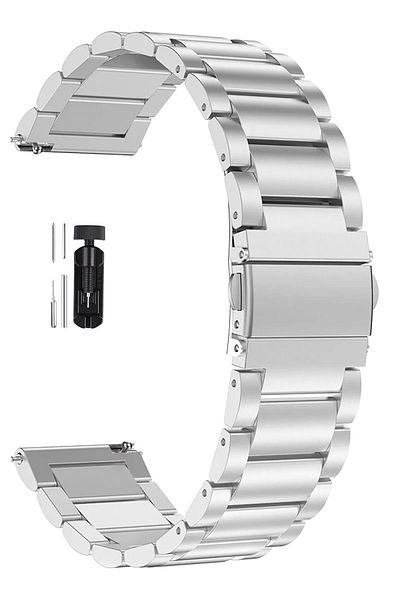 Alstrap لساعة هواوي GT5/GT4/GT2e/GT2 Pro/GT3/GT3 Pro/Watch 3/3 Pro - 46 ملم سوار معدني من الفولاذ المقاوم للصدأ 22 ملم