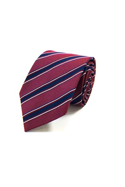 VENCHY Bordo Lacivert çizgi Desen Kravat 2106-2K