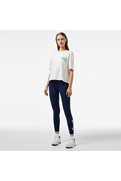 Lacoste Kadın Slim Fit Baskılı Lacivert Tayt