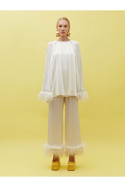 BAQA Feather and Stone Detailed Blouse