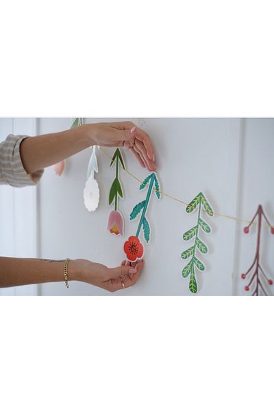Partifabrik Ornament de perete din seria de flori retro 12 piese