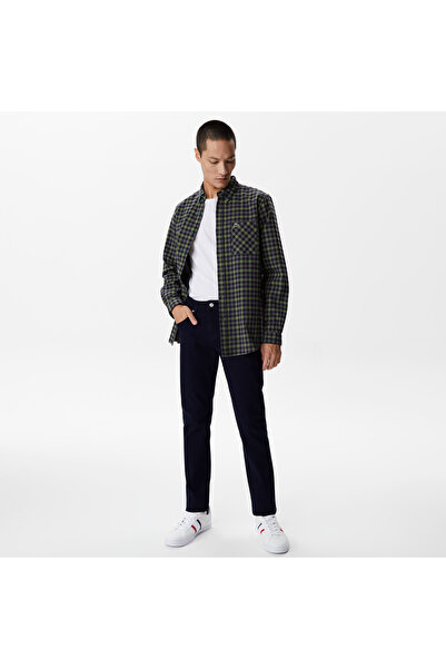 Lacoste Erkek Regular Fit Ekose Koyu Yeşil Gömlek