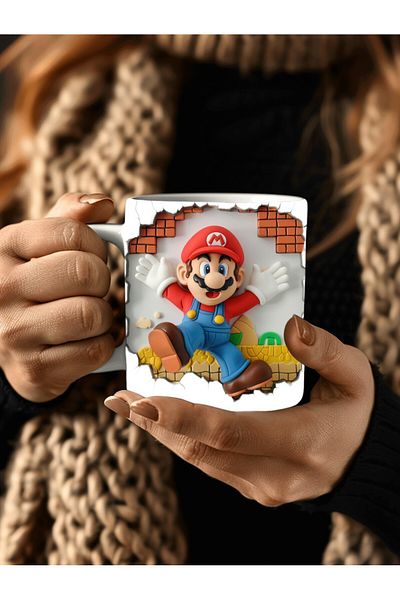 Evion Super Mario Printed 3D Design Ceramic Mug - Gift Mug