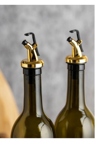 Trend Home Life Gold Seri 2 Li 750 ml Zeytinyağı Sıvıyağ Şişesi 2 Li Gold Sıvı Sabunluk Yağdanlık Yağlık