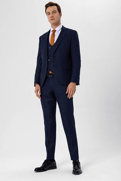 SÜVARİ Slimfit Dobby Vest Suit