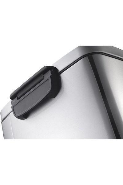 EKO Della Stainless Steel Rectangular Step Waste Bin with Soft Close Lid, 12-Liter