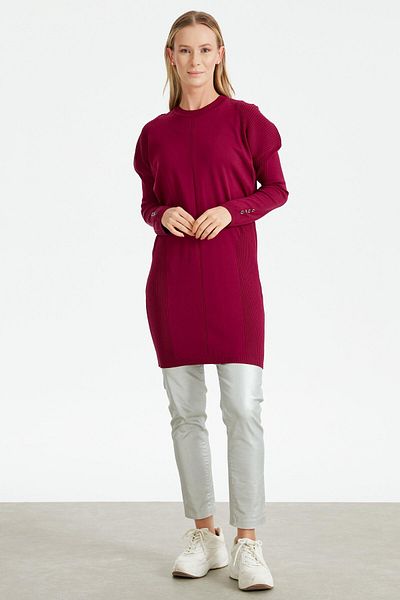 Tığ Triko Buttoned Sleeves Knitted Detailed Rayon Tunic DAMSON