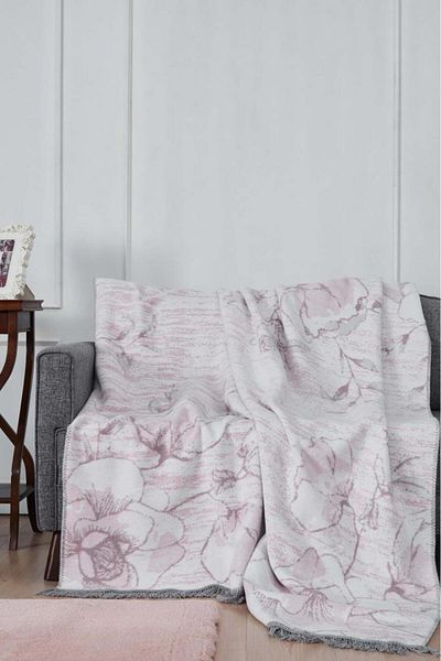 Çeyiz Diyarı Lissa Pink Double Cotton Blanket