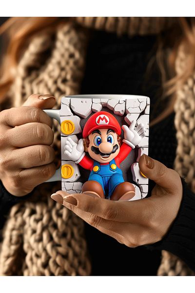 Evion Super Mario Printed 3D Design Ceramic Mug - Gift Mug