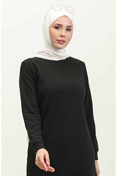 sefamerve Black Gimped Camisole Tunic - 9091-04