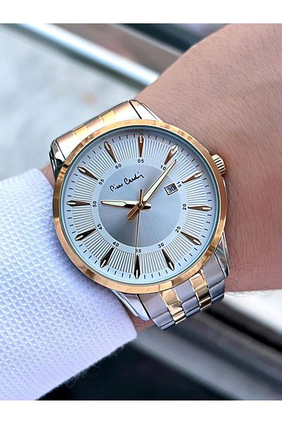 Pierre Cardin Steel Cord Calendar Custom Dial 3 Atm Water Resistant Men's Wrist Watch Epc. 800211 .F106