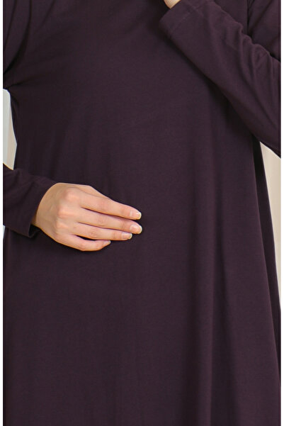 sefamerve Yırtmaçlı Uzun Tunik 9141-08 Mor
