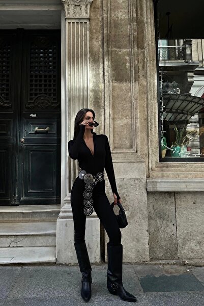 Eka Women's Black Zippered Jumpsuit 1026-0027