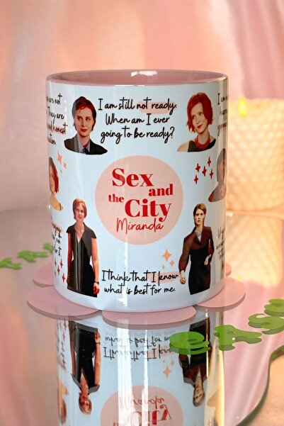 Cool Stuff كوب SATC ميراندا هوبز باللون الوردي من الداخل والخارج