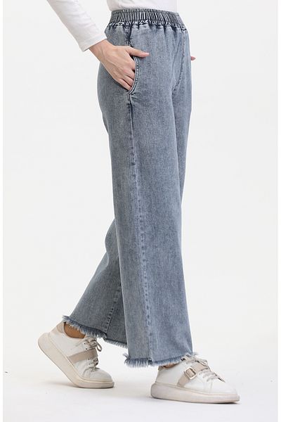 sefamerve Blaue Jeans – elastische Taille, Modell 1793C-01