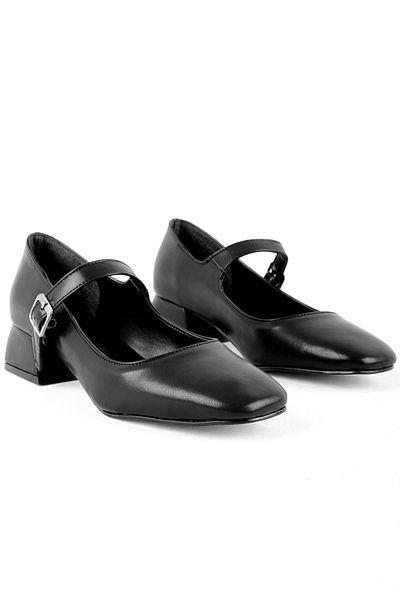 Lal Shoes & Bags Pantofi cu toc Libby pentru femei cu o singură curea-negri