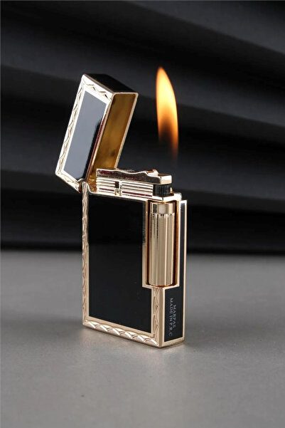 Genç Ticaret Yanden Çevirmeli Güçlü Alevli Altın Gazlı Çakmak