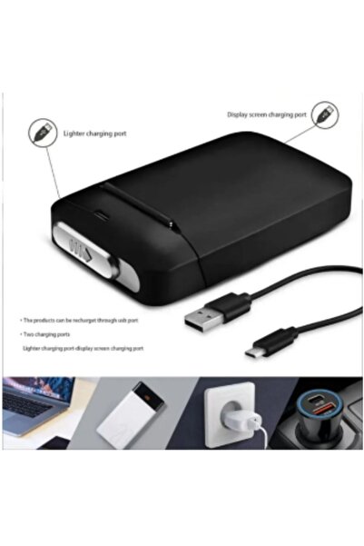 birdoz avm Kişiye Özel İsimli Tasarım Işıklı Şarjlı Çakmak Sigara Lüx Tabaka